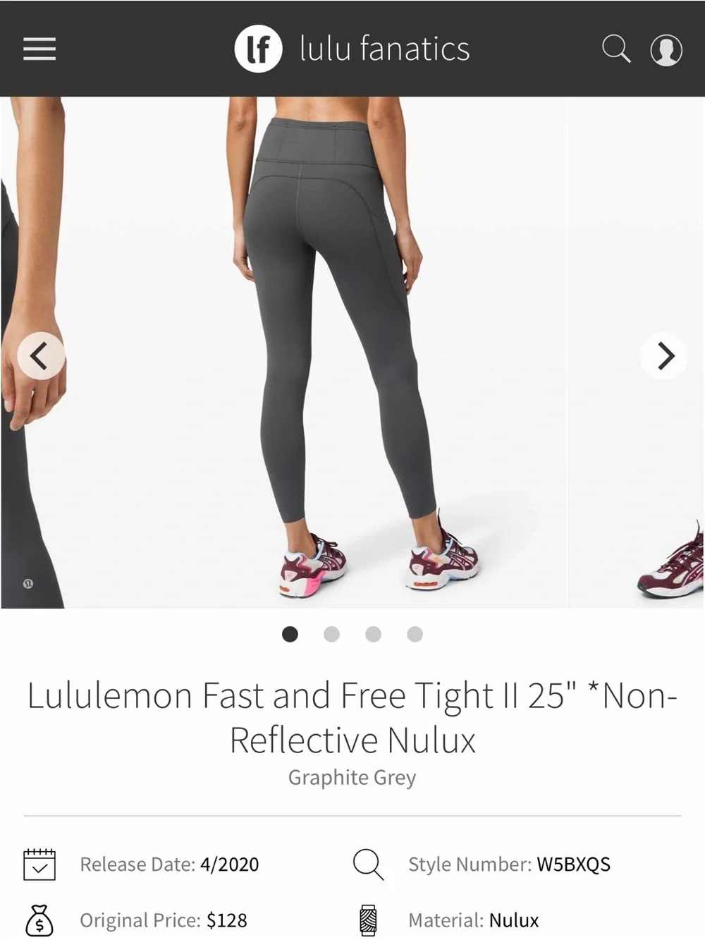NWT Lululemon Fast and Free High Rise Tight 25